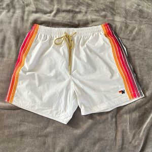 White Aviator Nation 5-Stripe Flex Shorts